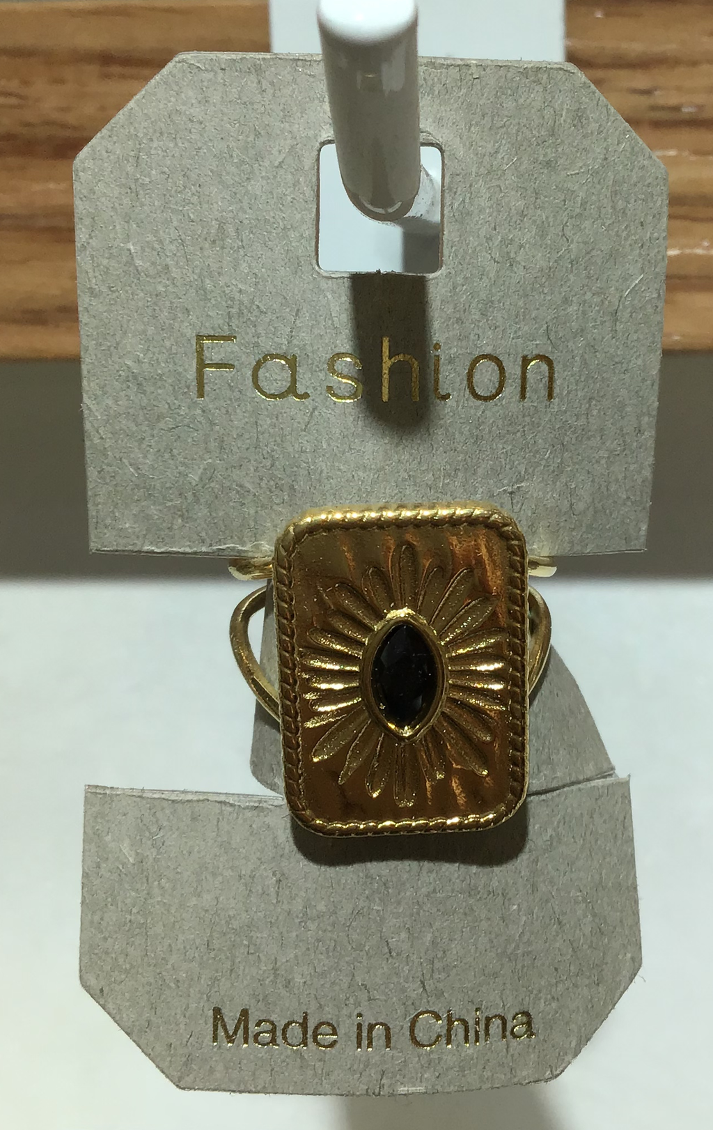 Black Center Rectangle Sun Ring - W1-0344