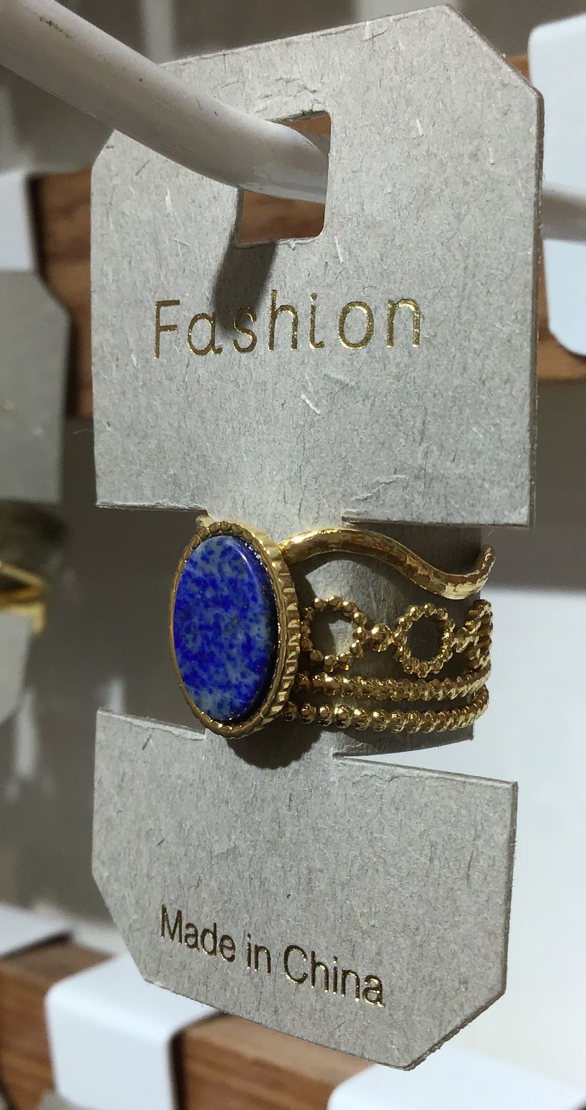 Blue Oval Ornate Frame Ring - W1-0346