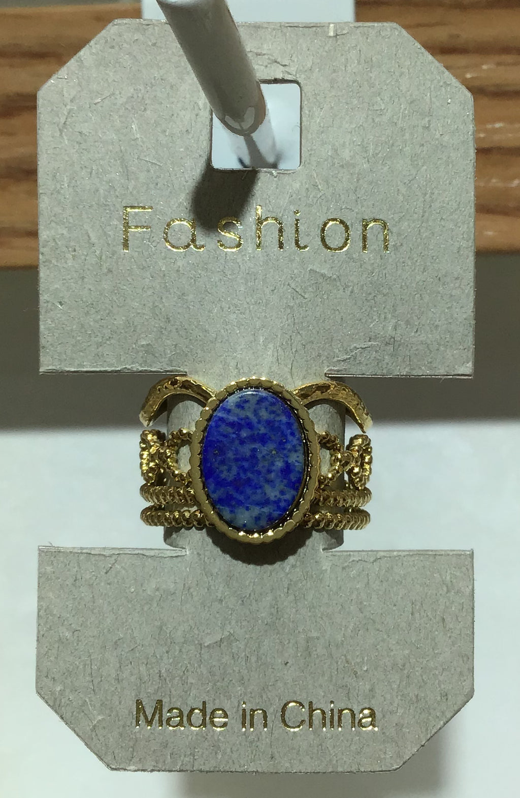 Blue Oval Ornate Frame Ring - W1-0346