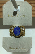Blue Oval Ornate Frame Ring - W1-0346