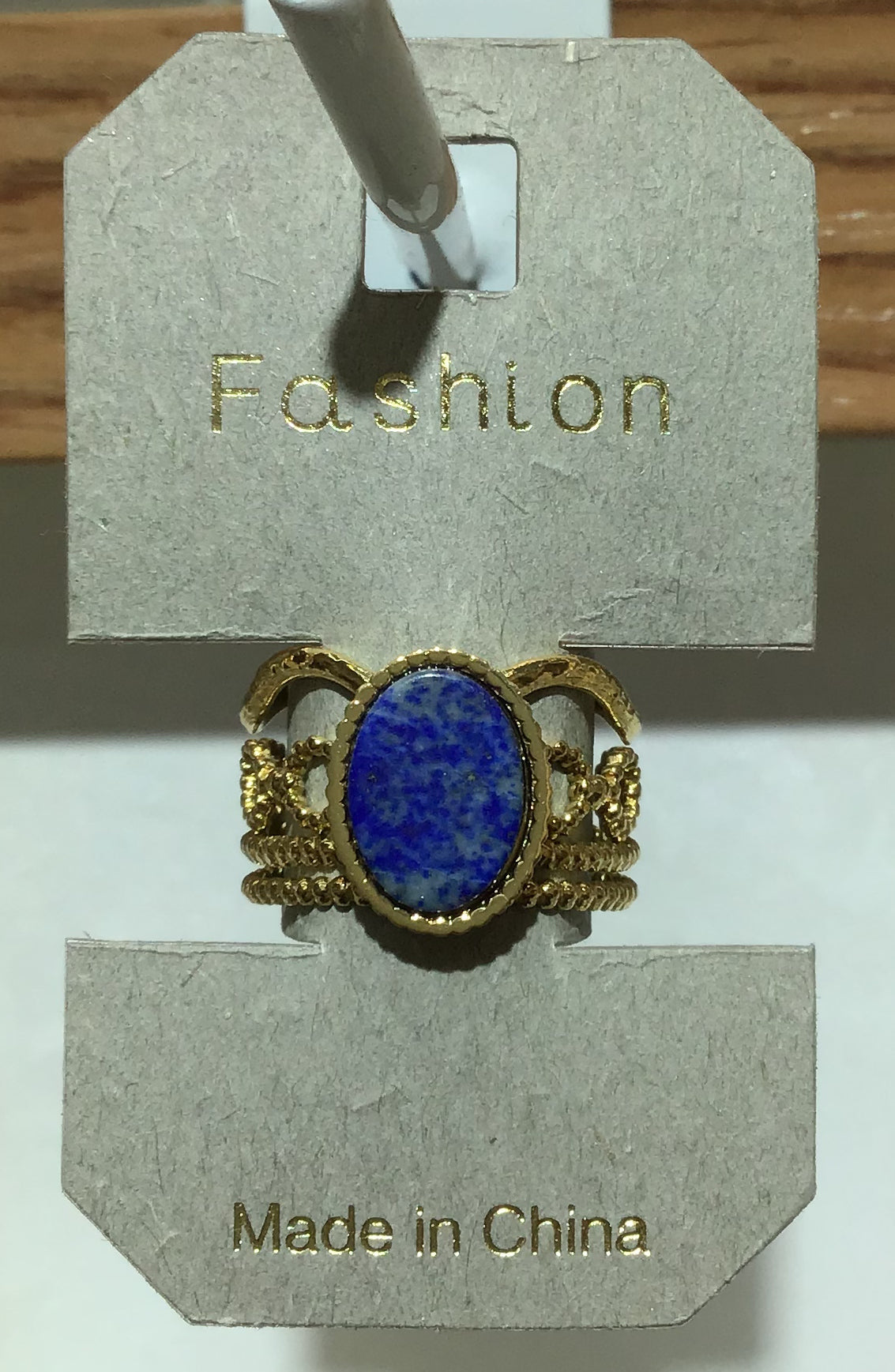 Blue Oval Ornate Frame Ring - W1-0346