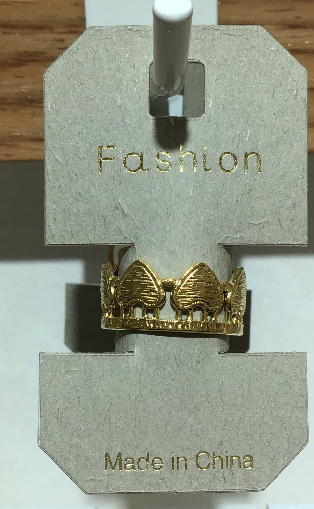 Textured Heart Crown Ring - W1-0347