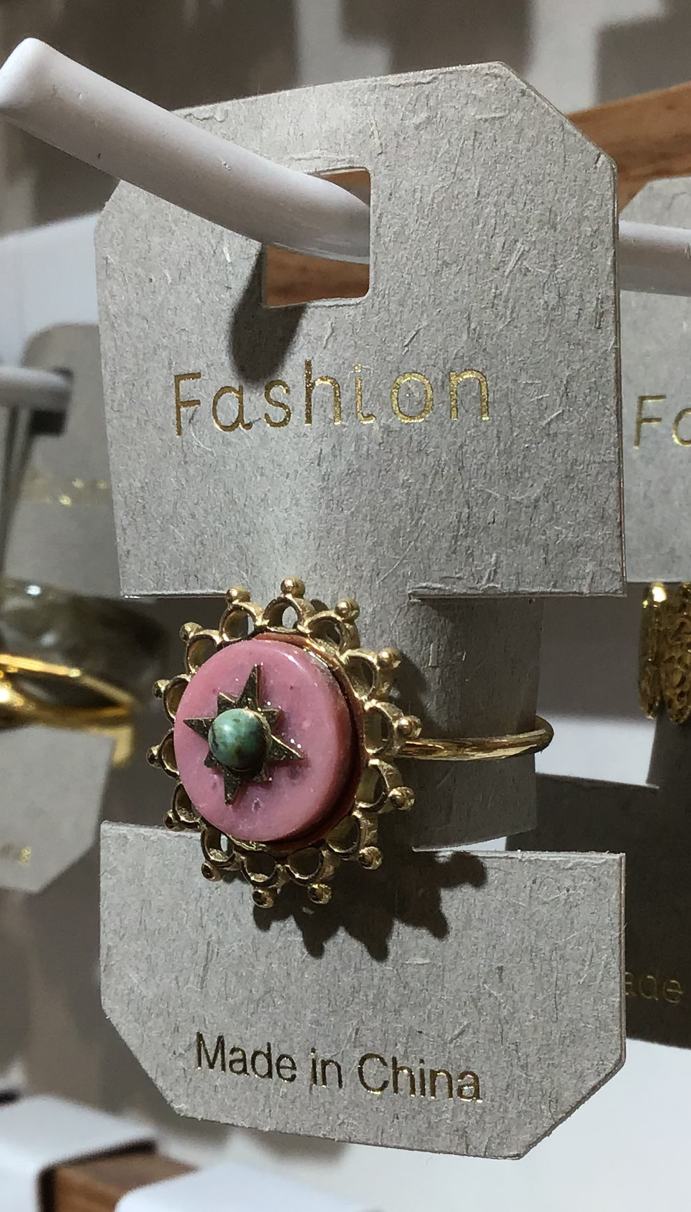 Pink Starburst Medallion Ring - W1-0350