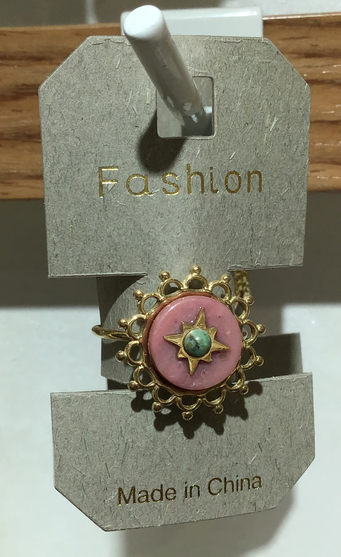 Pink Starburst Medallion Ring - W1-0350