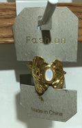 White Oval Leaf Ring - W1-0354