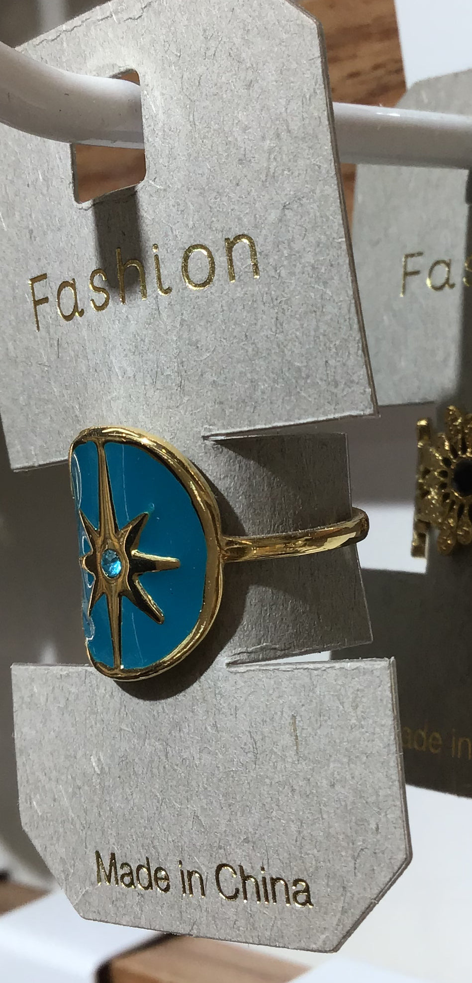 Blue Starburst Medallion Ring - W1-0358