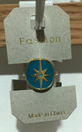 Blue Starburst Medallion Ring - W1-0358