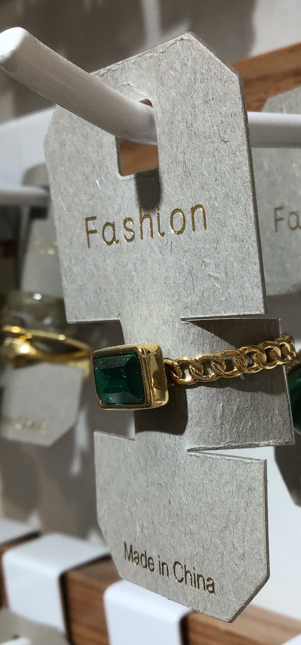Green Rectangle Accent Ring - W1-0364
