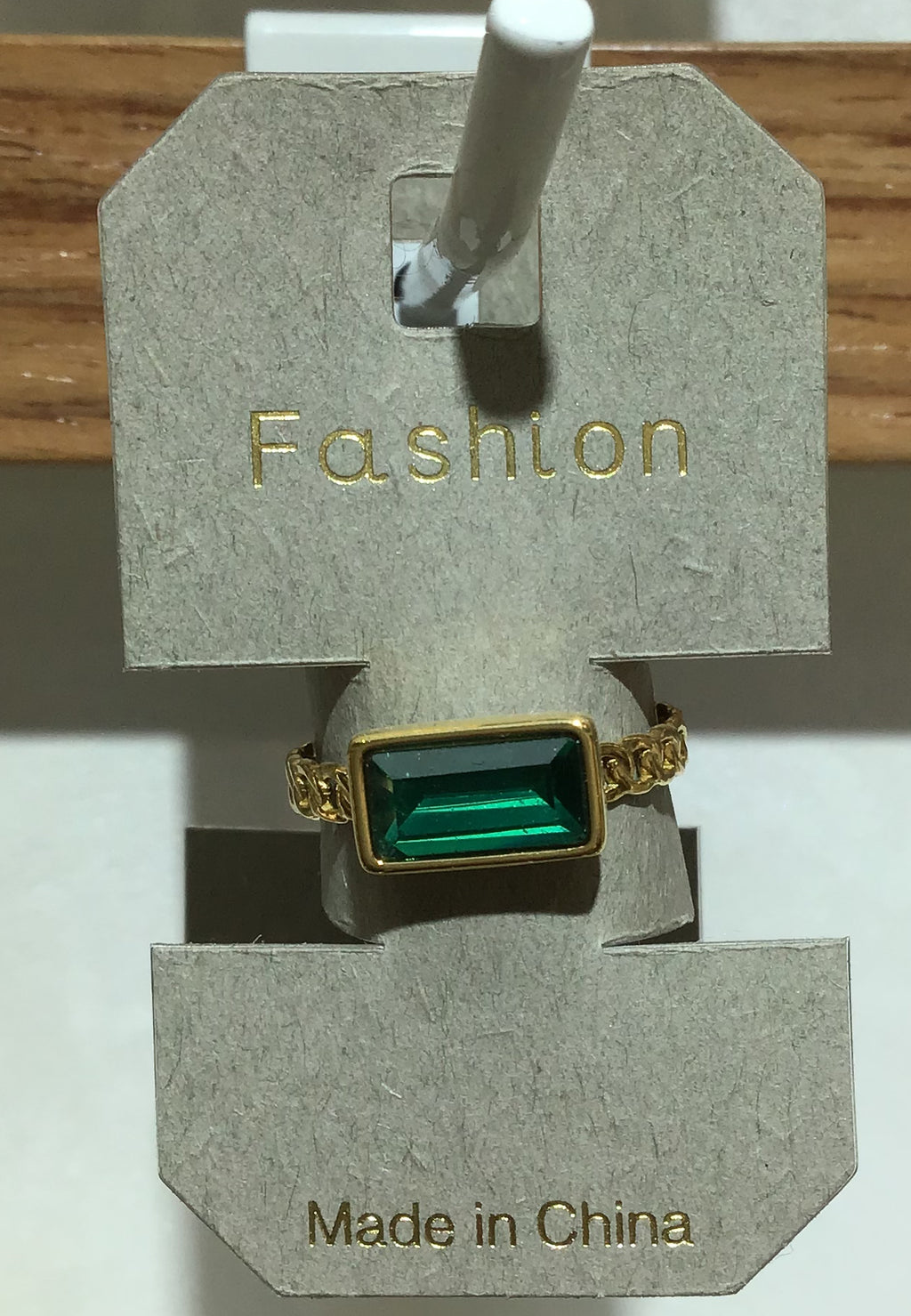 Green Rectangle Accent Ring - W1-0364