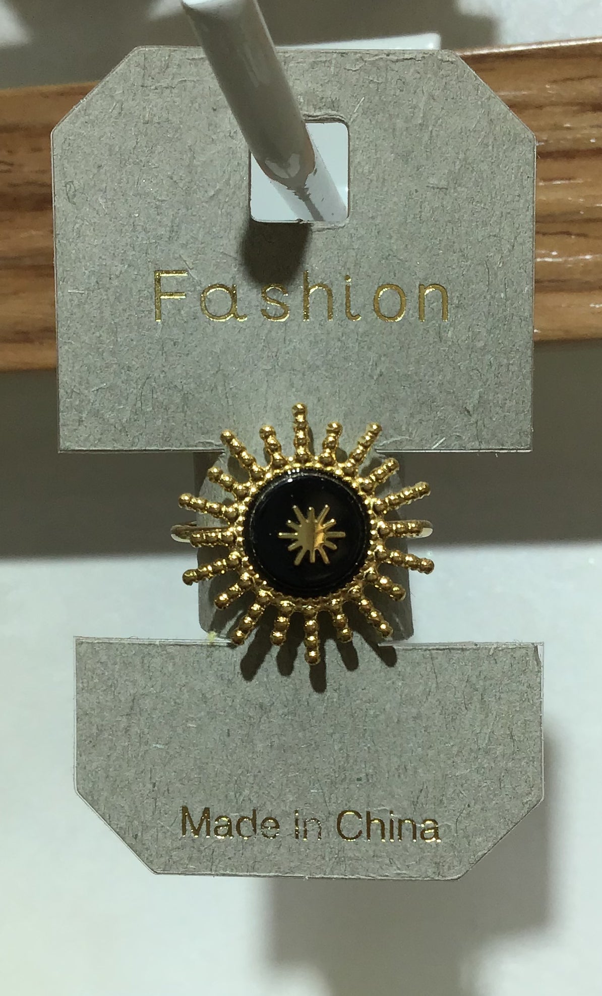 Black Star Sunburst Ring - W1-0370