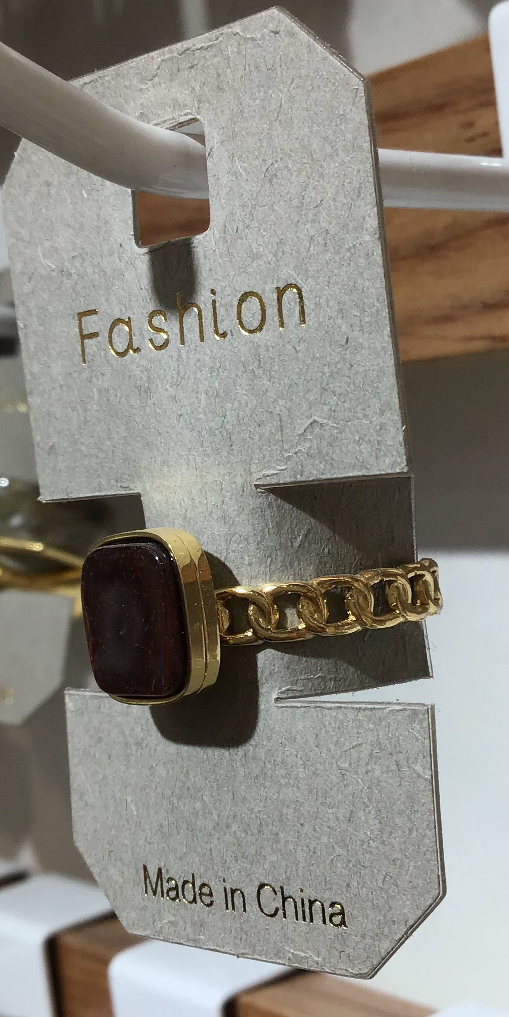 Burgundy Square Accent Ring - W1-0375