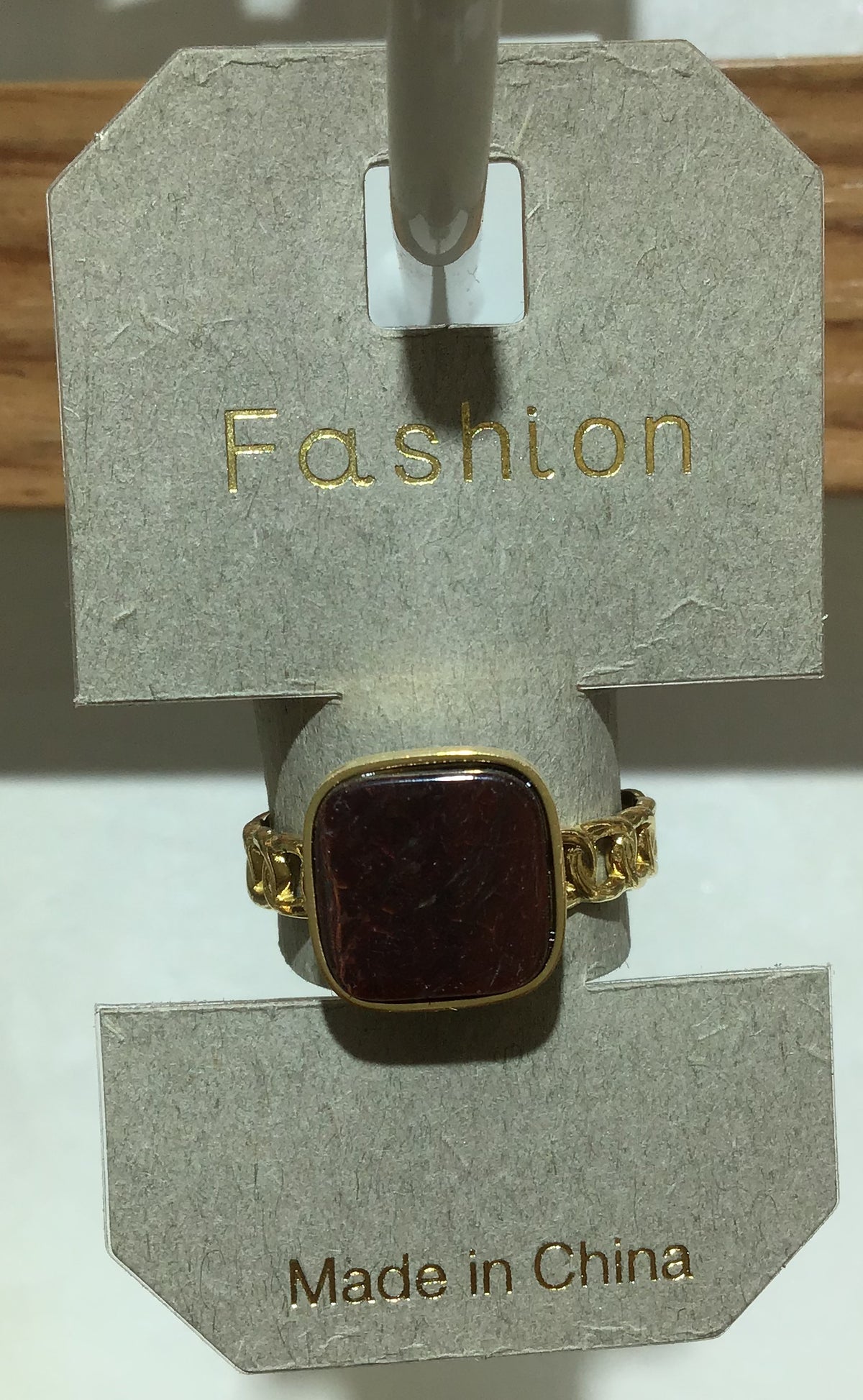 Burgundy Square Accent Ring - W1-0375