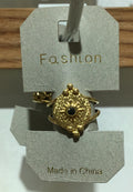 Black Center Ornate Shield Ring - W1-0376