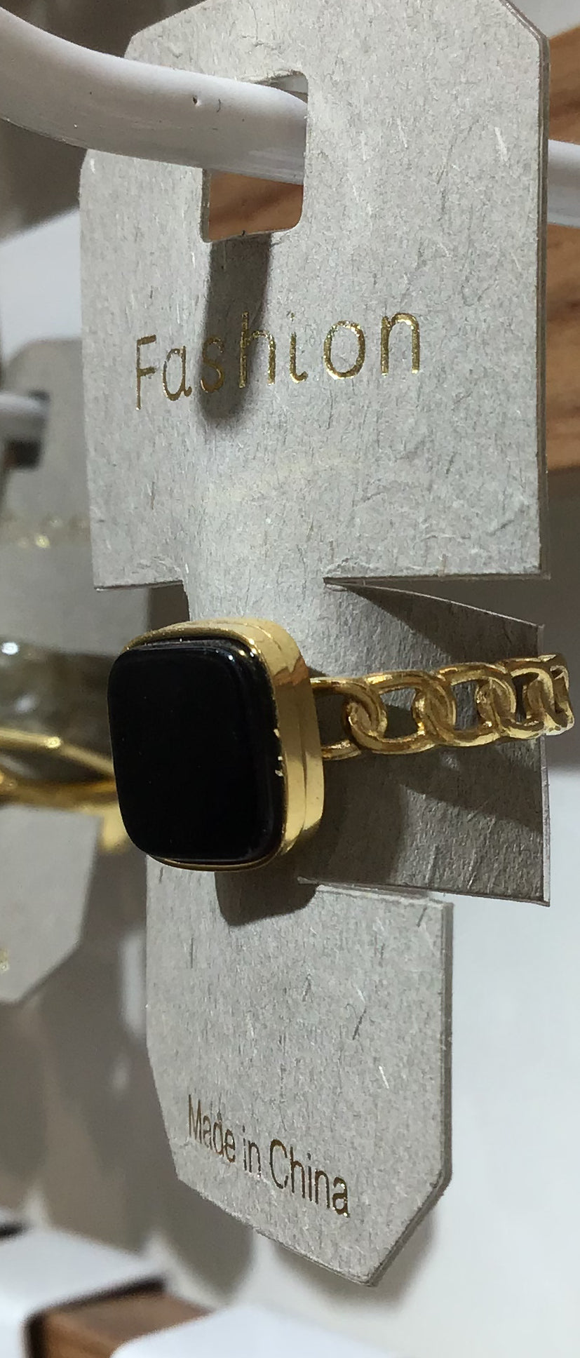 Black Square Accent Ring - W1-0381