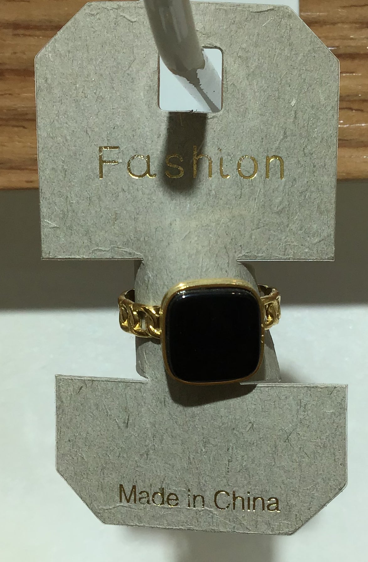 Black Square Accent Ring - W1-0381