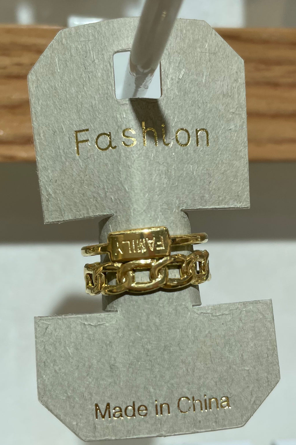 Mixed Link Layered Band Ring - W1-0387