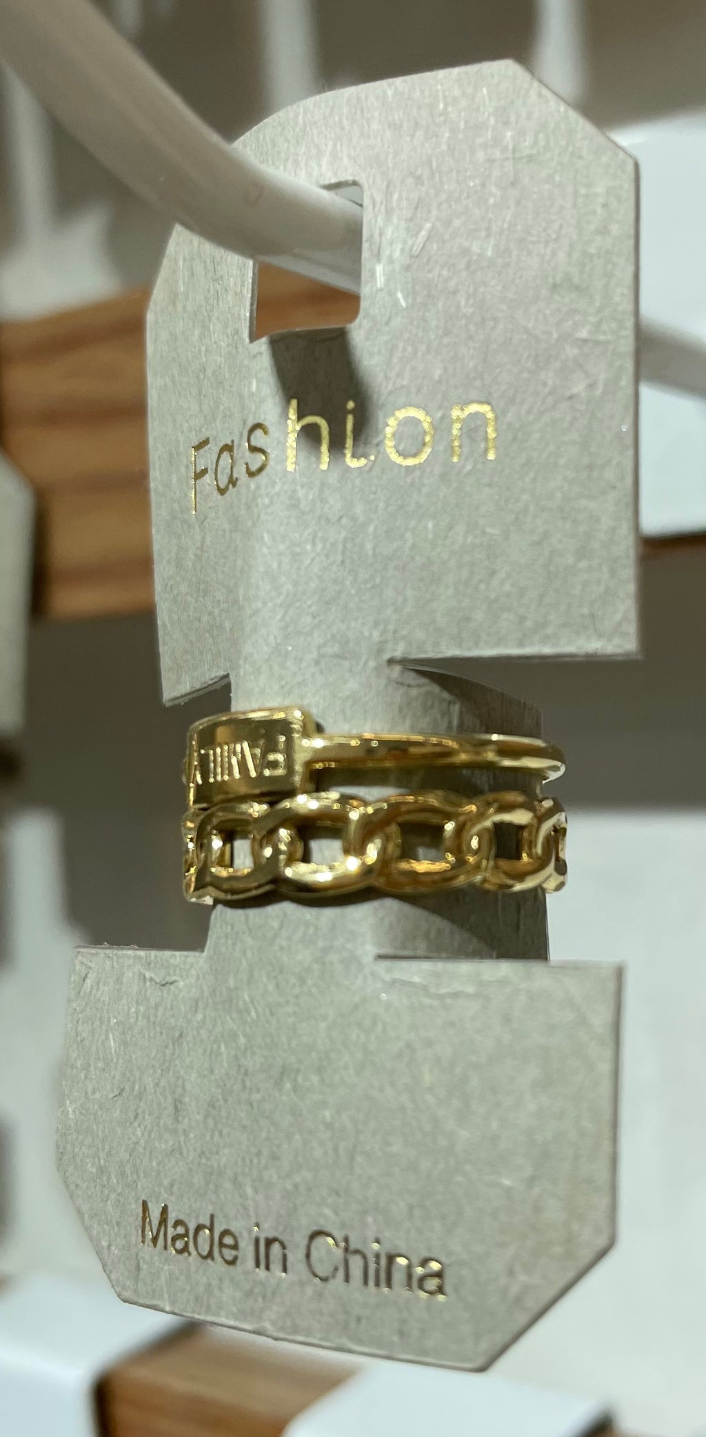 Mixed Link Layered Band Ring - W1-0387