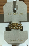 Mixed Link Layered Band Ring - W1-0387
