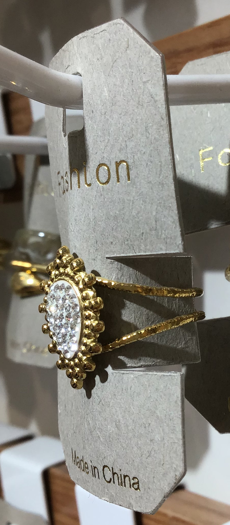 Sparkling Teardrop Sunburst Ring - W1-0389
