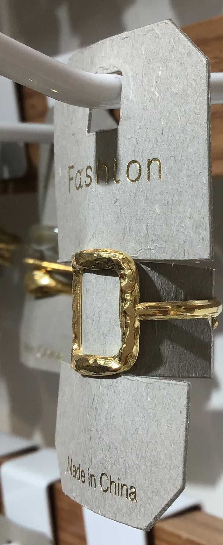 Textured Open Rectangle Ring - W1-0390