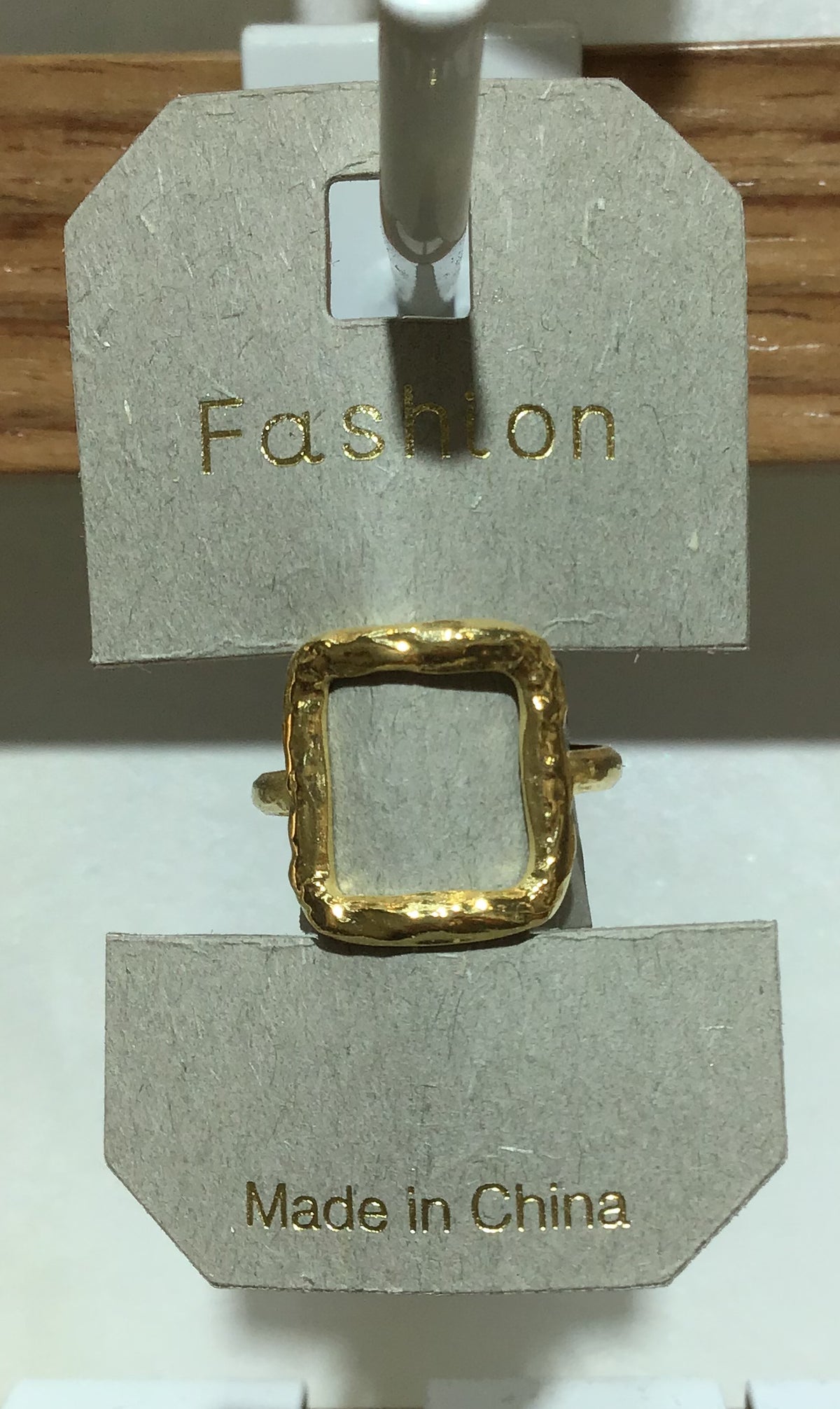 Textured Open Rectangle Ring - W1-0390