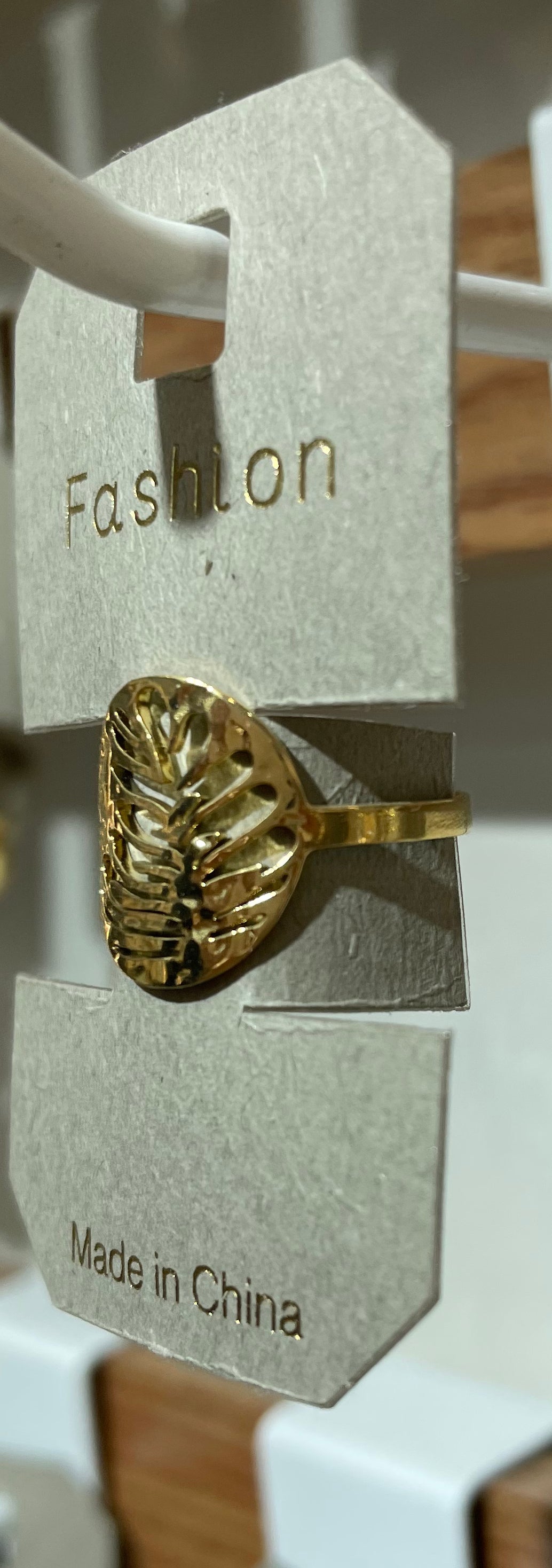 Openwork Tropical Leaf Ring - W1-0392