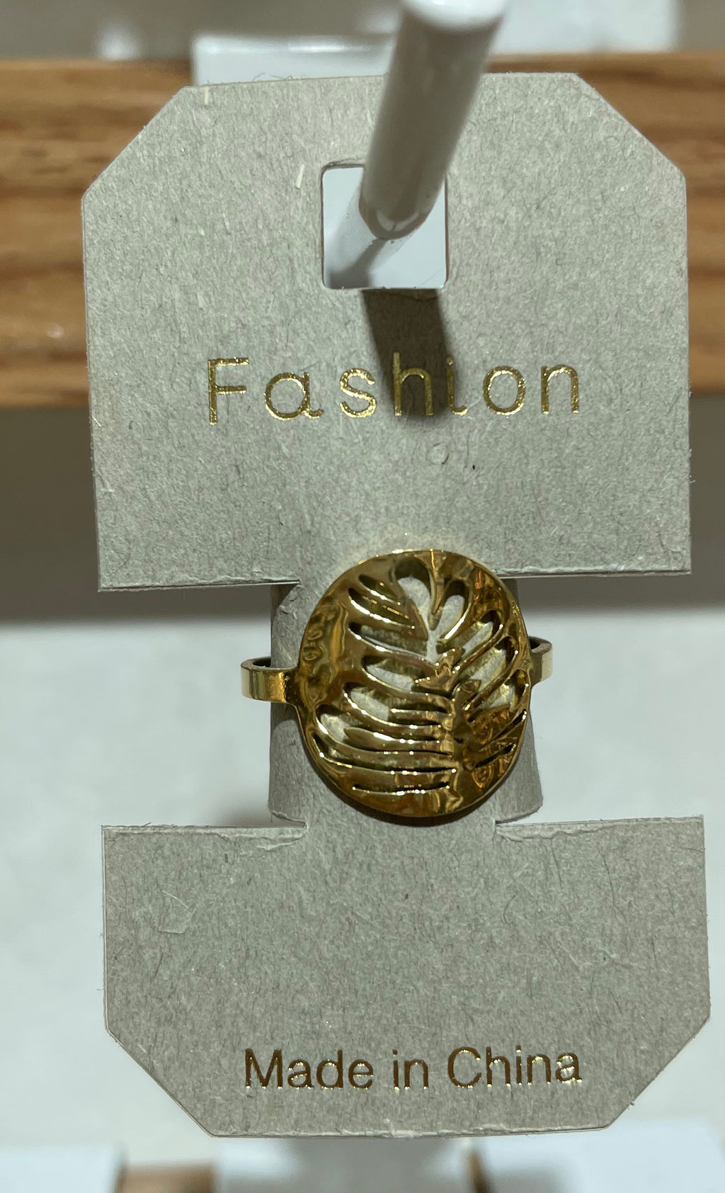 Openwork Tropical Leaf Ring - W1-0392