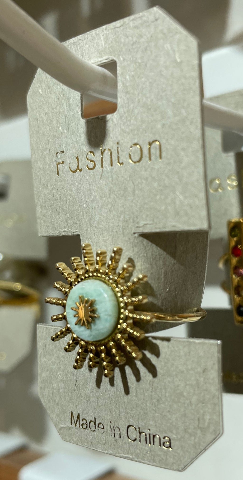 White Star Sunburst Ring - W1-0395
