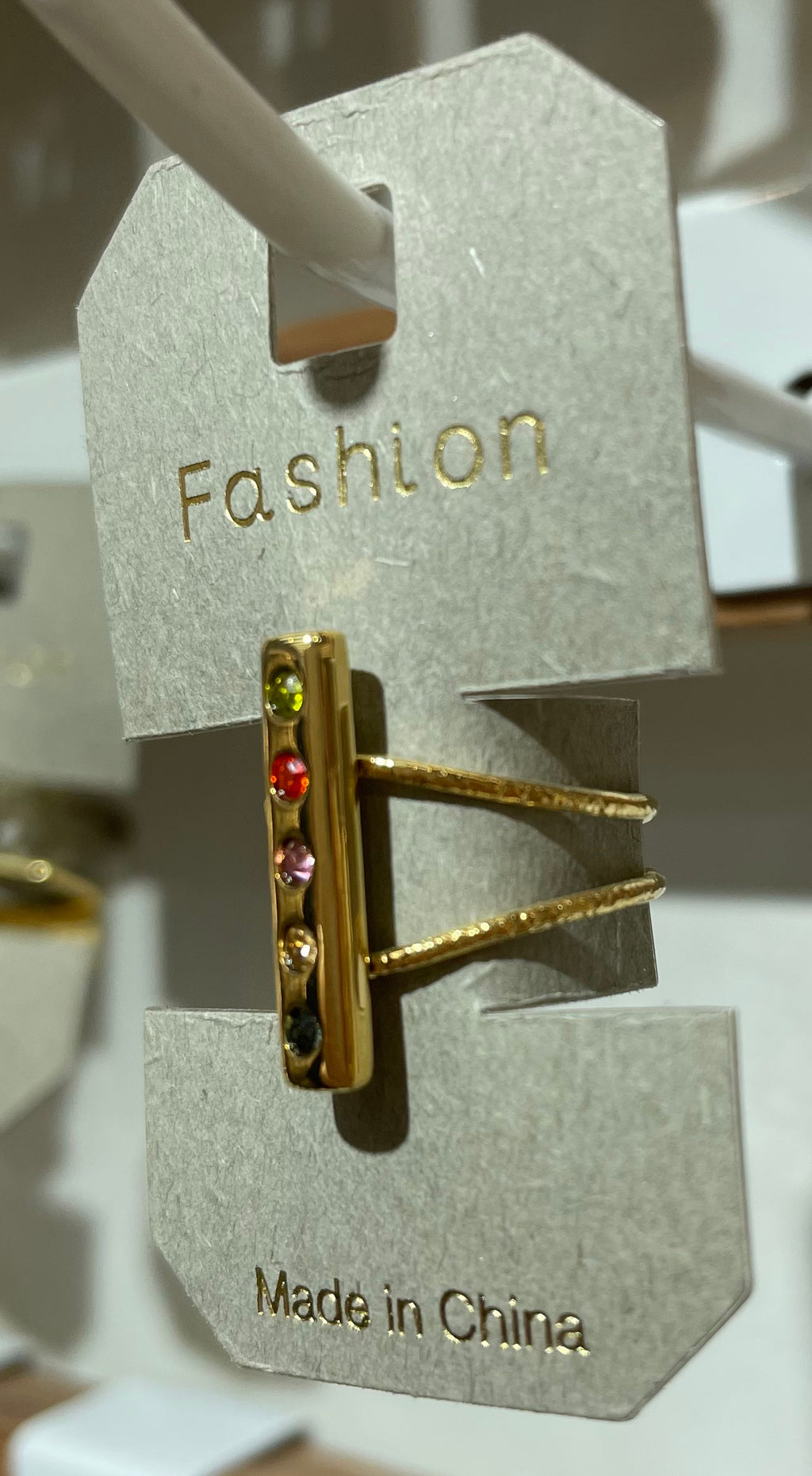Colorful Vertical Bar Ring - W1-0396