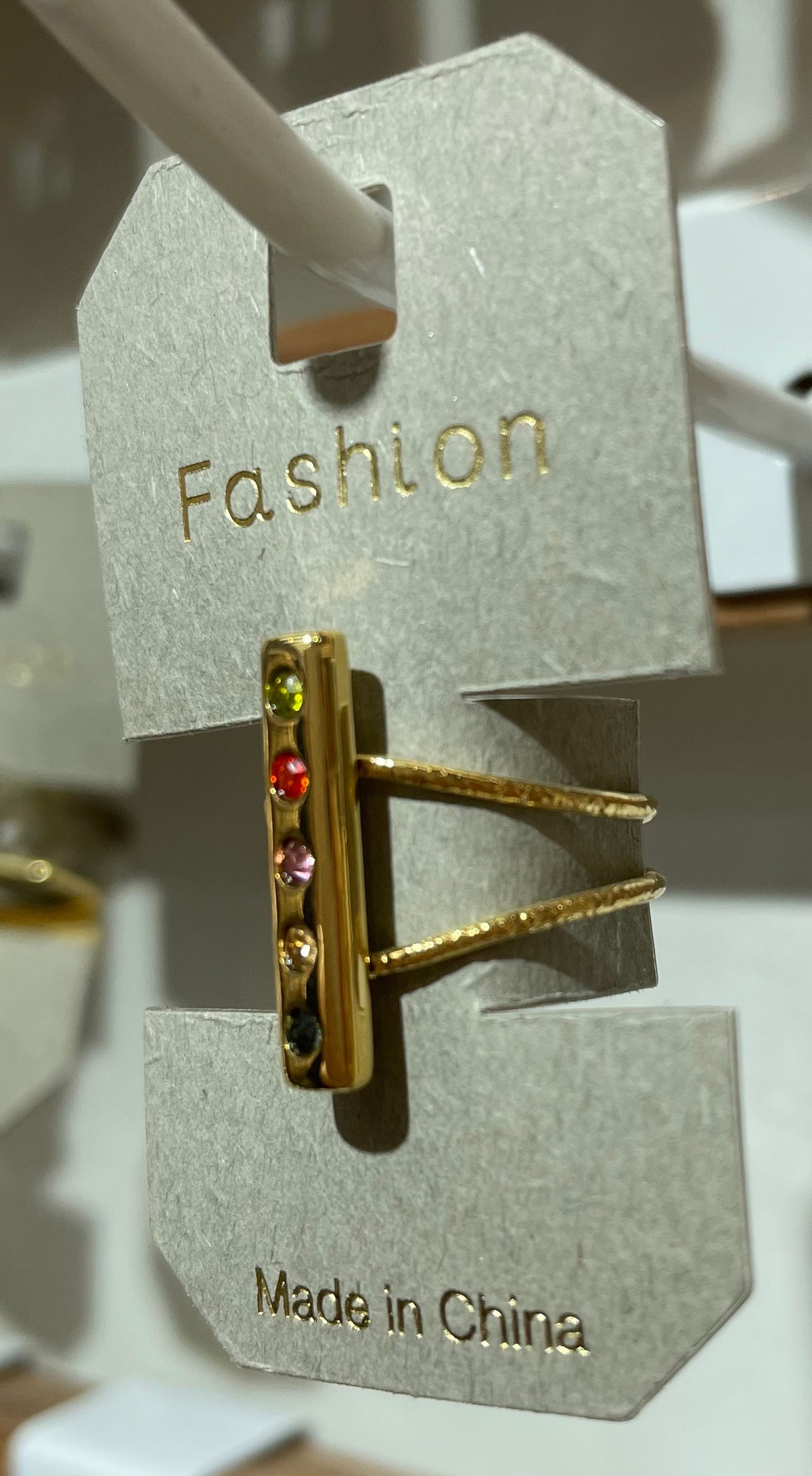 Colorful Vertical Bar Ring - W1-0396