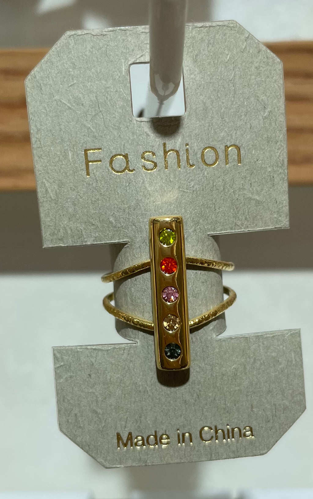 Colorful Vertical Bar Ring - W1-0396