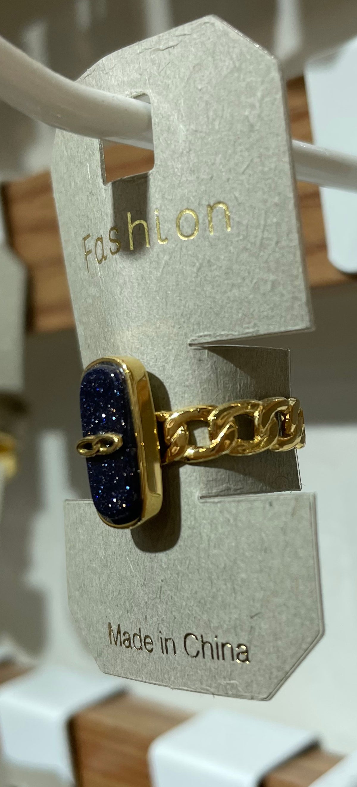 Blue Elongated Oval Ring - W1-0398