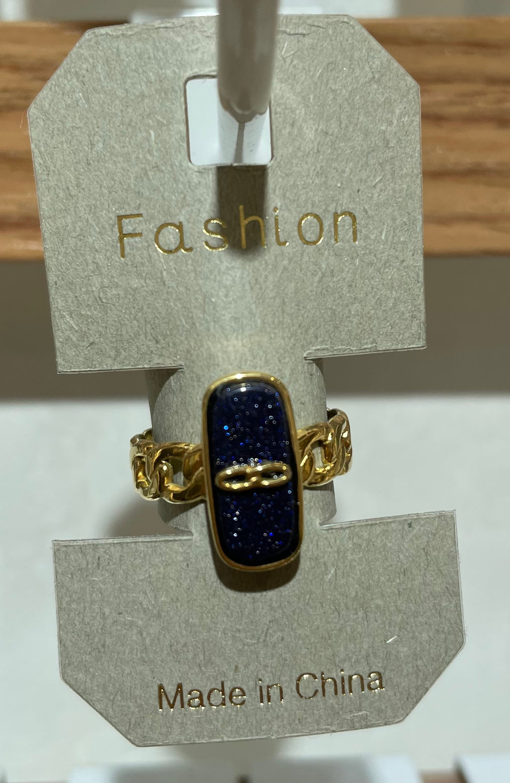 Blue Elongated Oval Ring - W1-0398