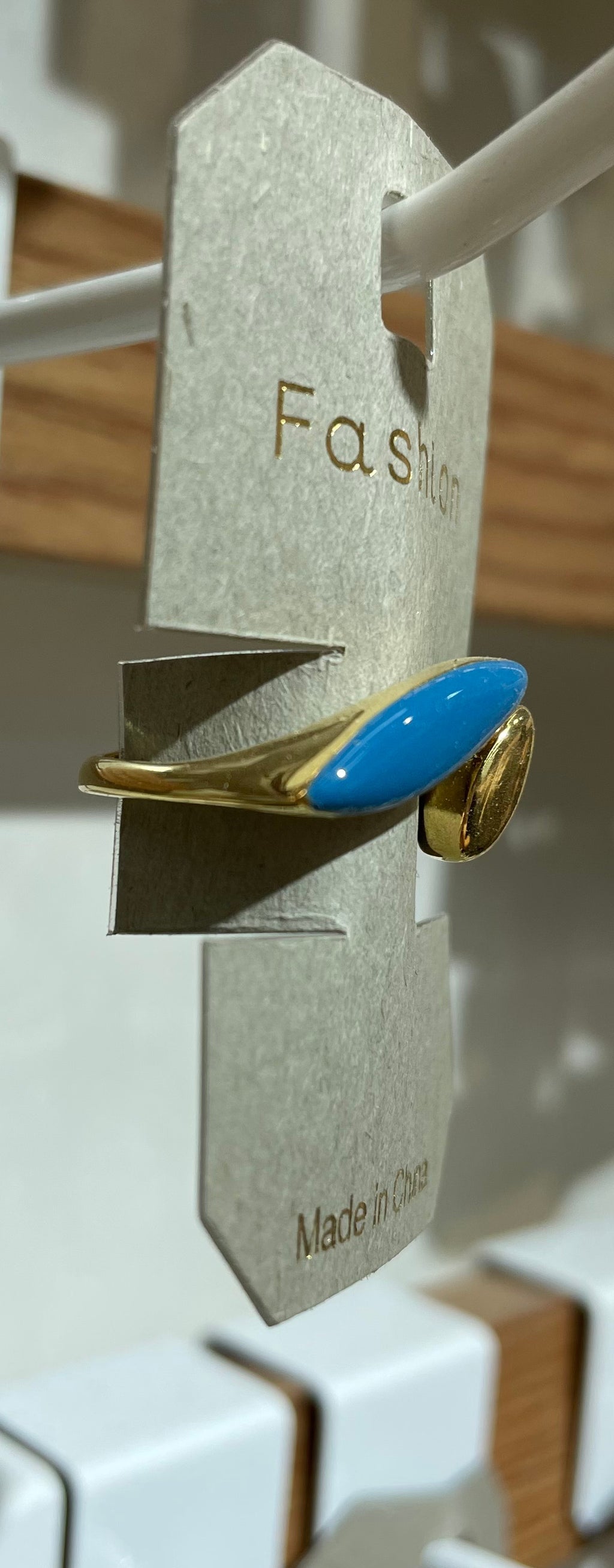 Blue Curved Statement Ring - W1-0405