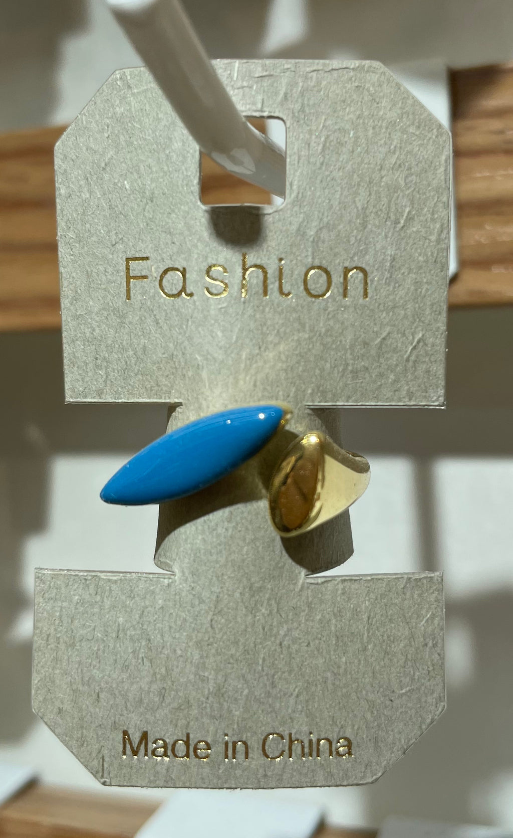 Blue Curved Statement Ring - W1-0405