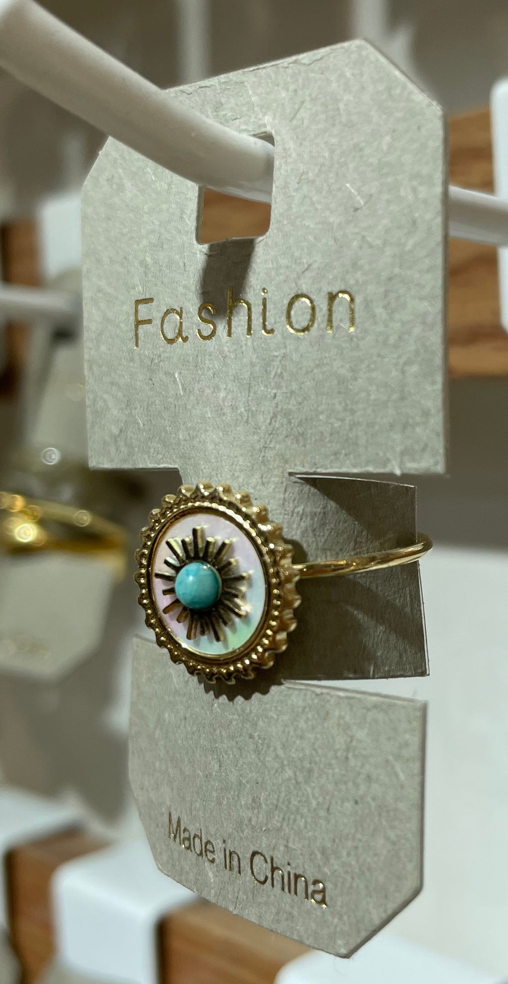 Blue Center White Star Ring - W1-0407