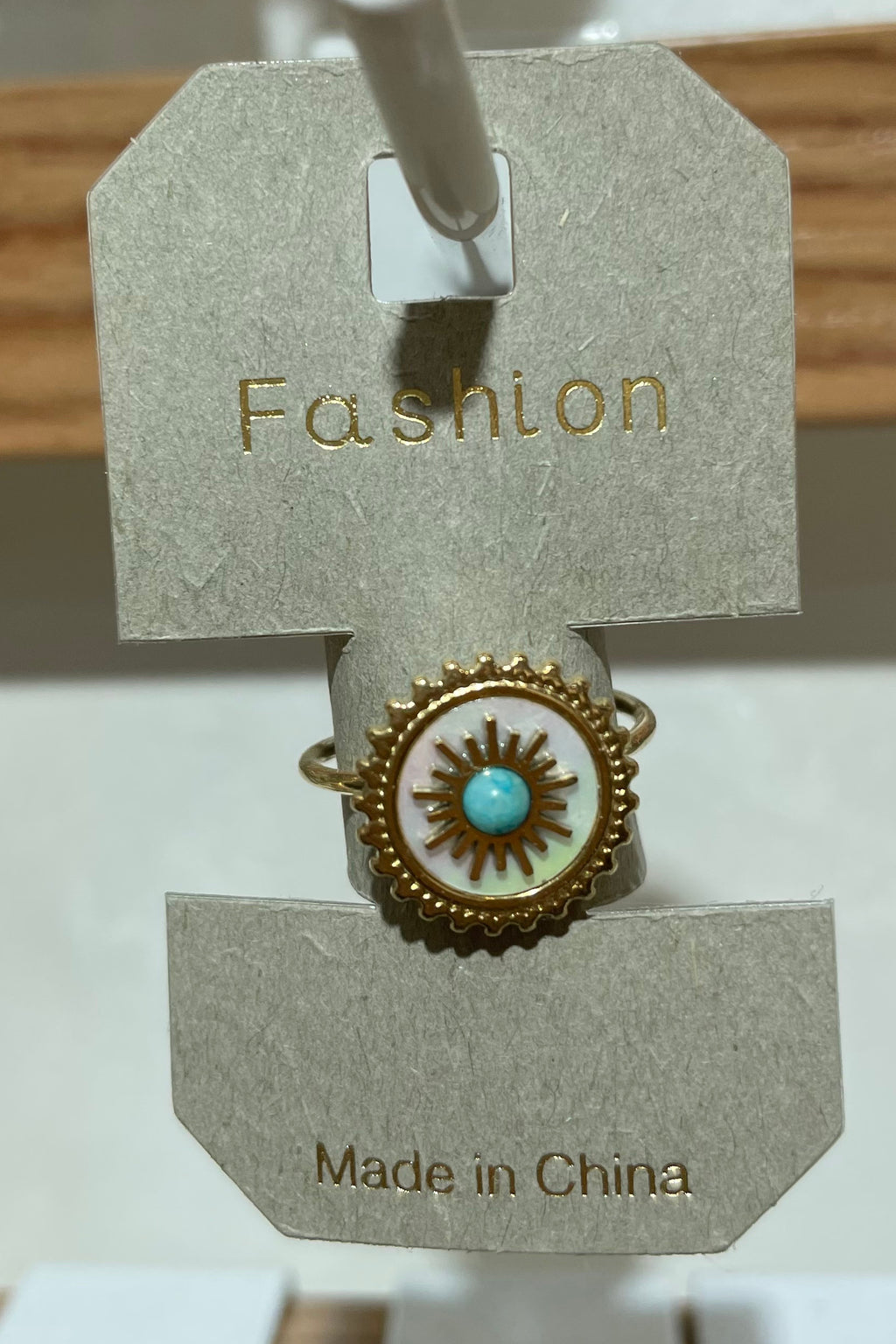 Blue Center White Star Ring - W1-0407