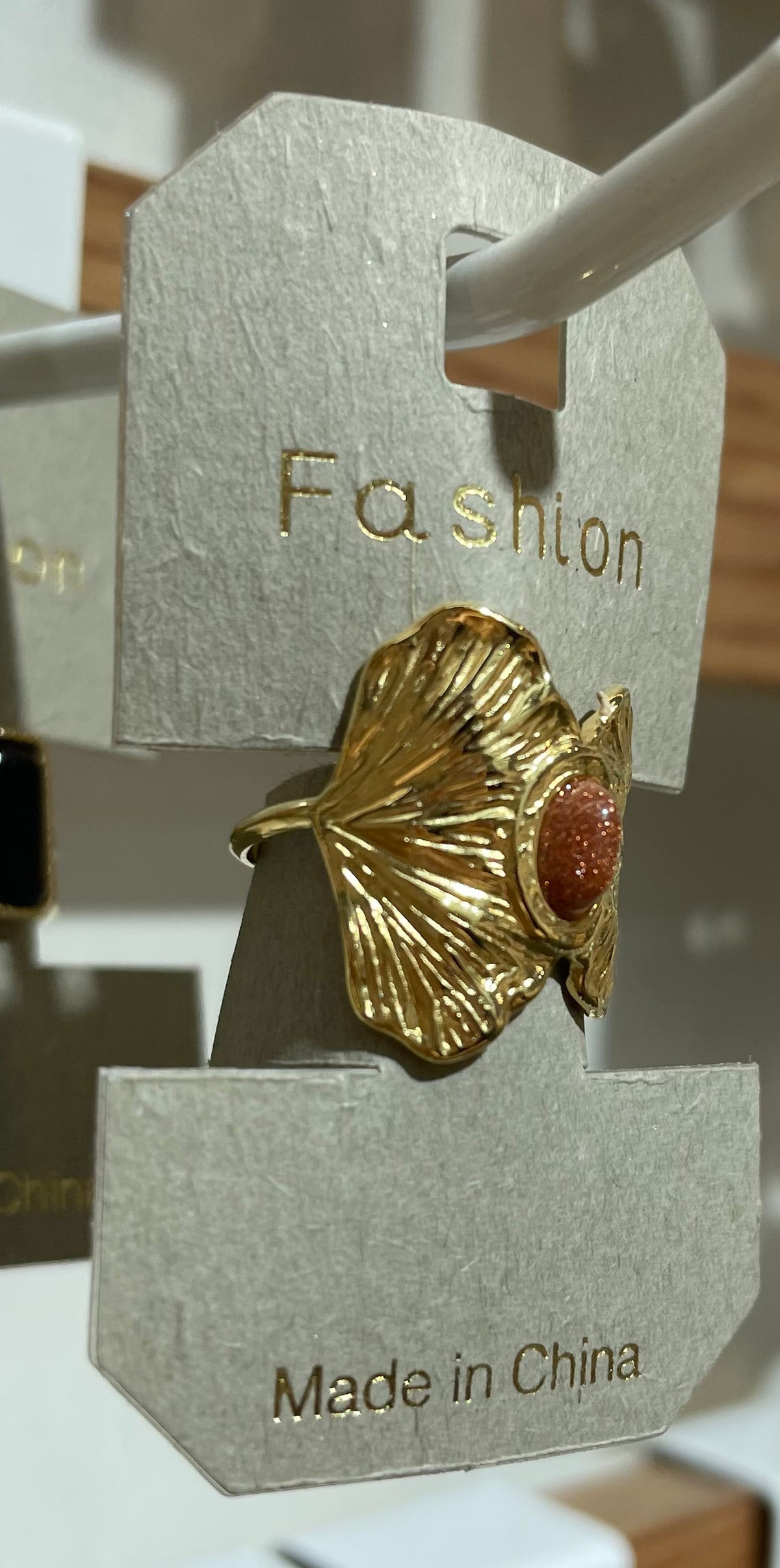 Orange Oval Leaf Ring - W1-0412