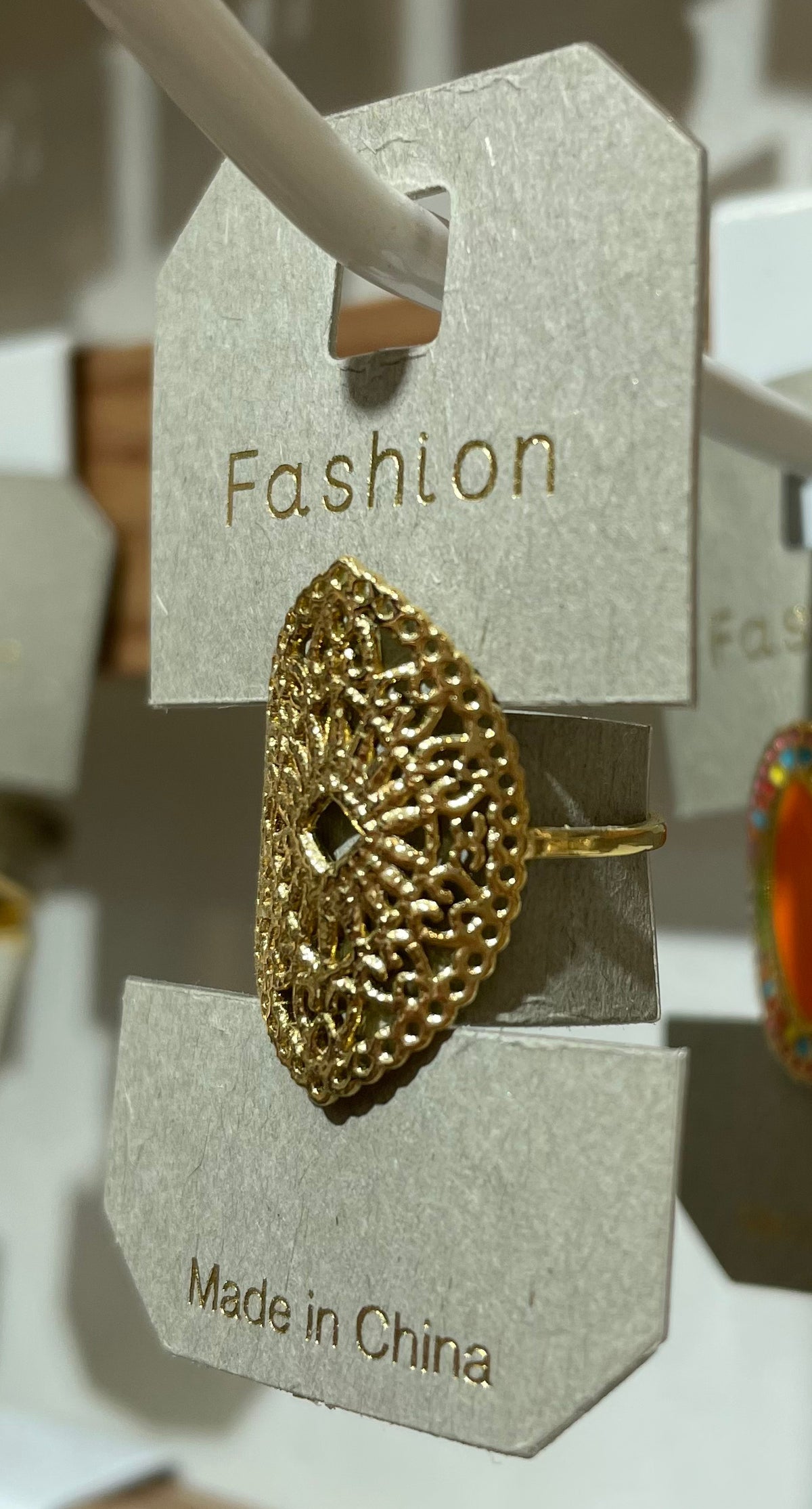 Beaded Oval Filigree Ring - W1-0418