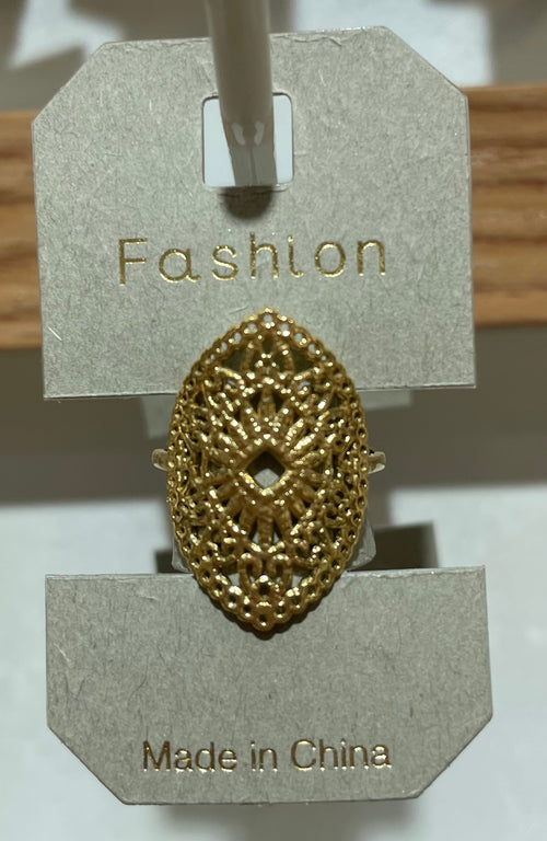 Beaded Oval Filigree Ring - W1-0418