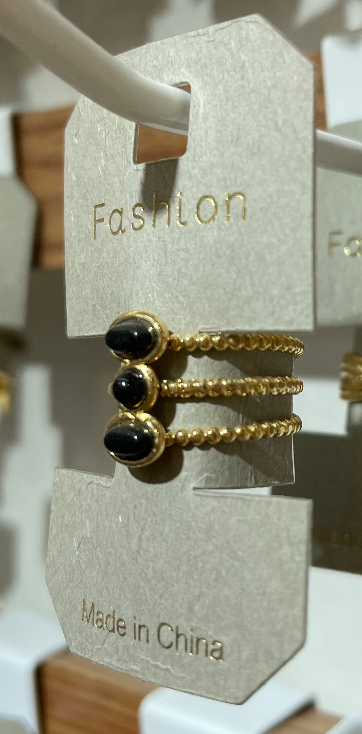 Black Trio Multi Band Ring - W1-0421