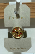 Red Radiant Eye Medallion Ring - W1-0423
