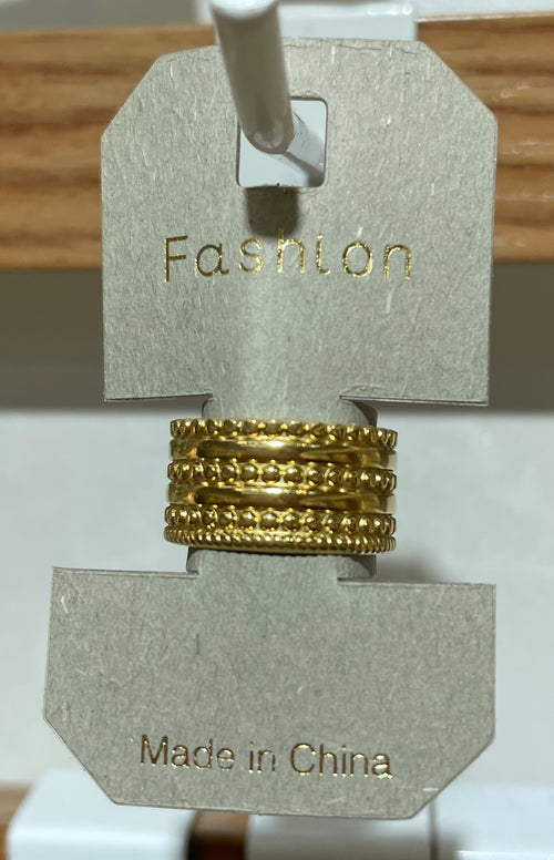 Beaded Multi Row Band Ring - W1-0428