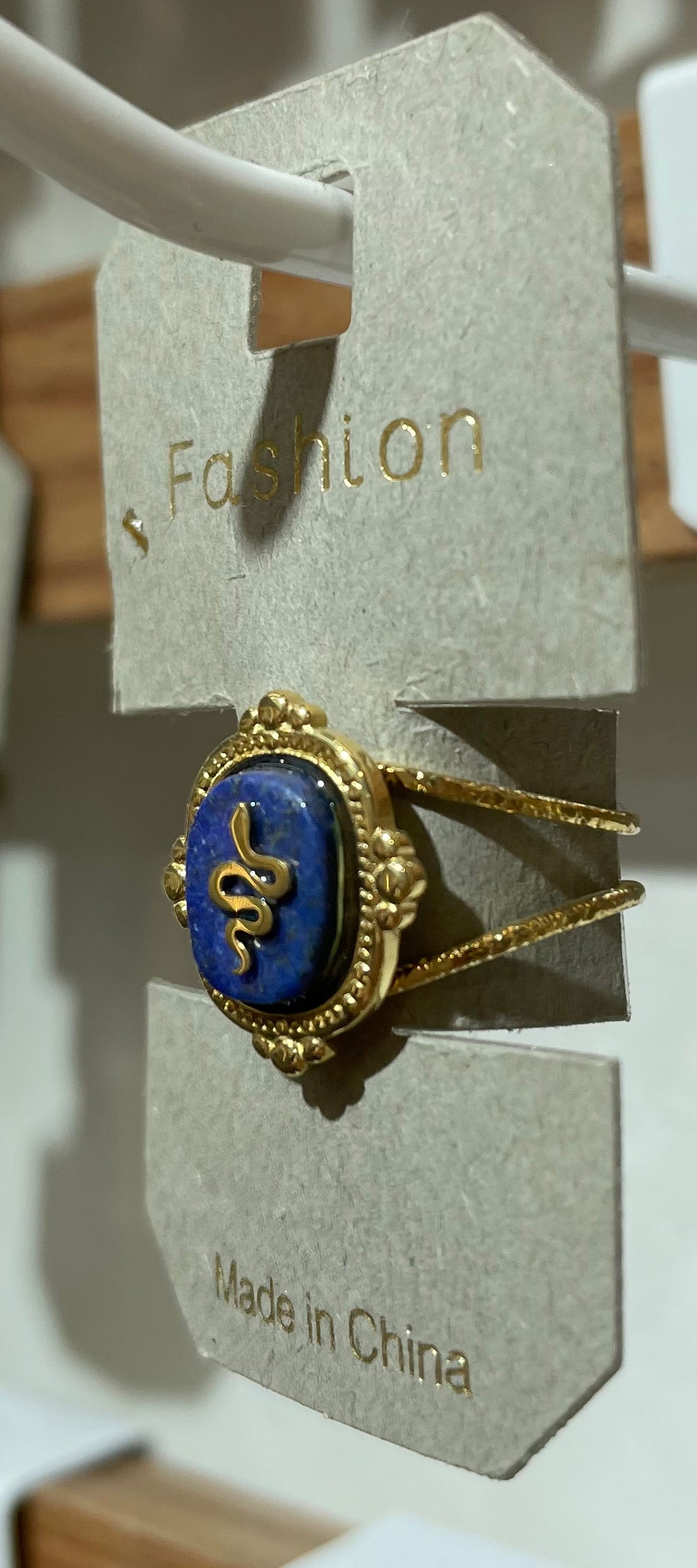 Blue Oval Snake Ring - W1-0430