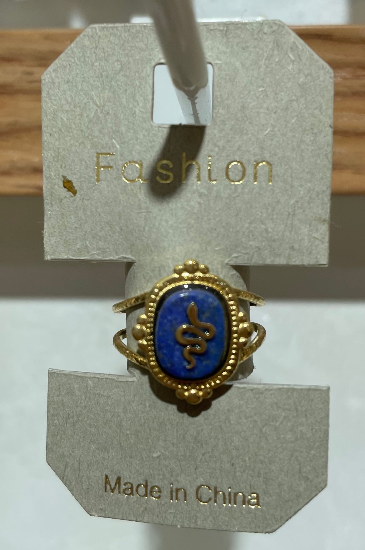 Blue Oval Snake Ring - W1-0430