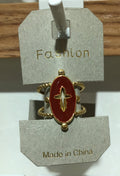 Red Oval Star Ring - W1-0432