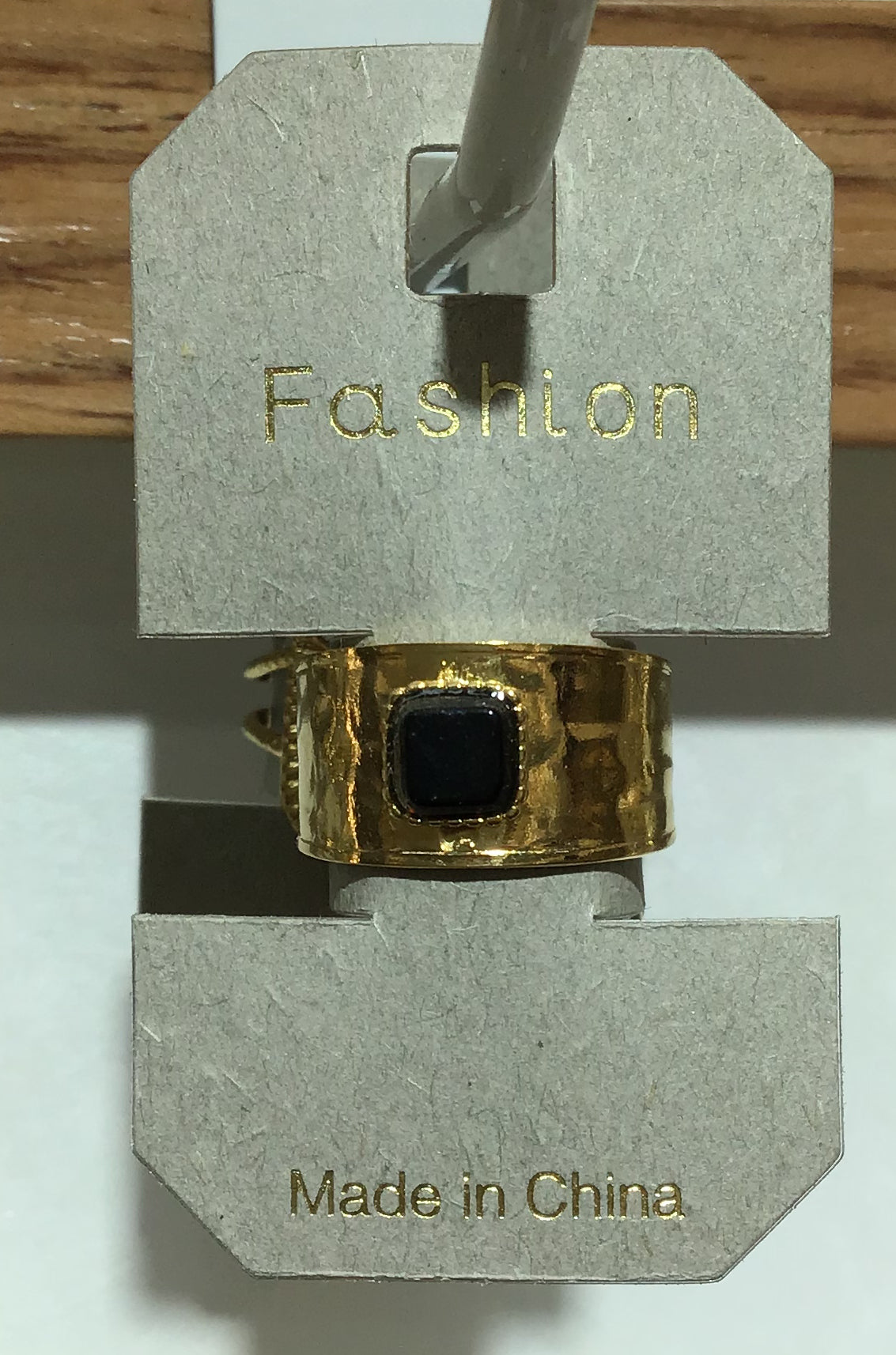 Black Square Wide Band Ring - W1-0437