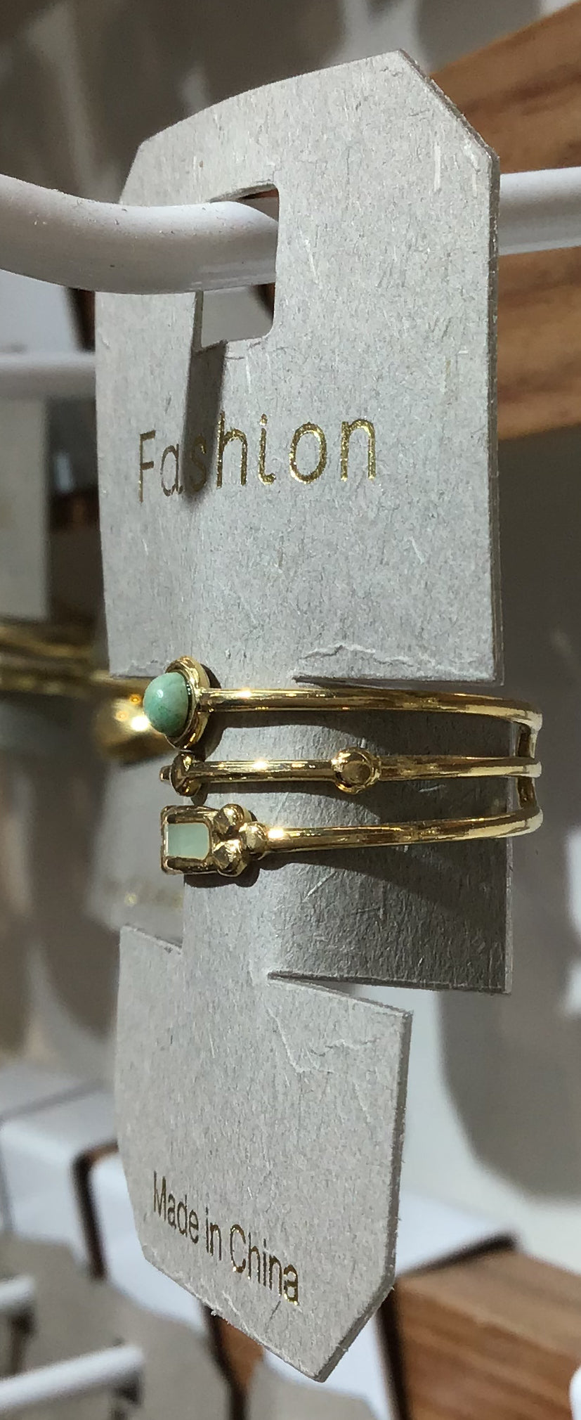 Turquoise-Tone Multi Band Ring - W1-0450