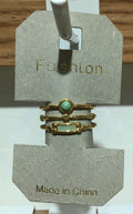 Turquoise-Tone Multi Band Ring - W1-0450