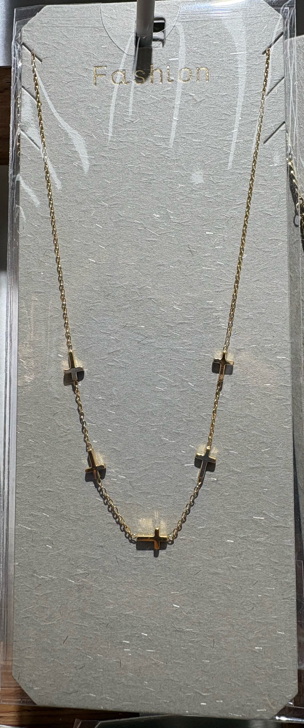 Petite Cross Station Necklace - W14-0001